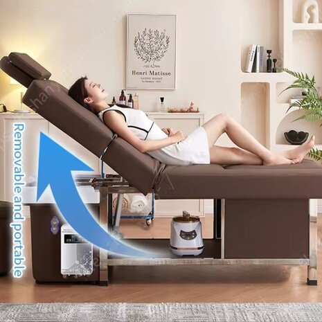 Multi-function Head spa bed Deluxe with footbath– adjustable – Beige